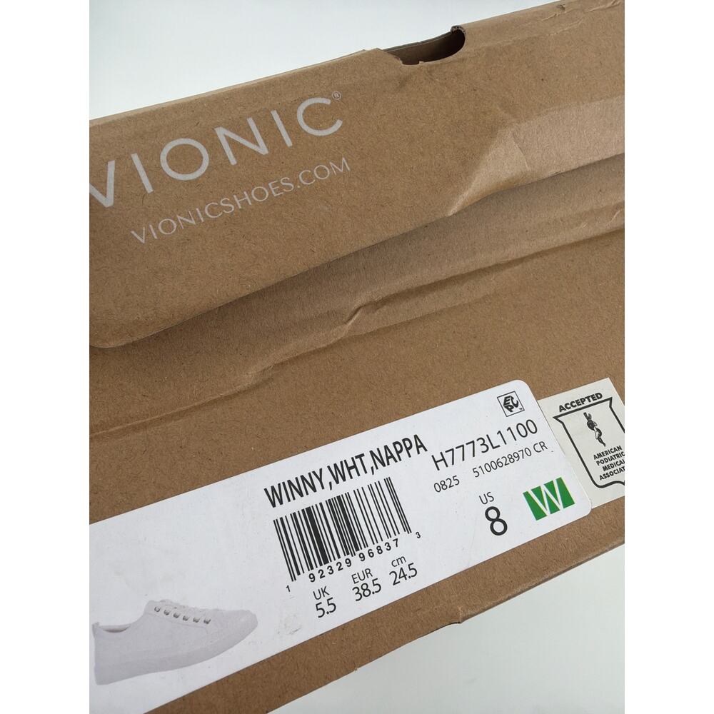 Vionic Winny Sneakers White Nappa Size 8 W - Picture 3 of 12